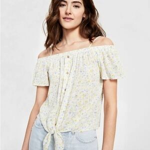 Hippie‎ Rose Off-The-Shoulder Top floral Flowy women’s size medium